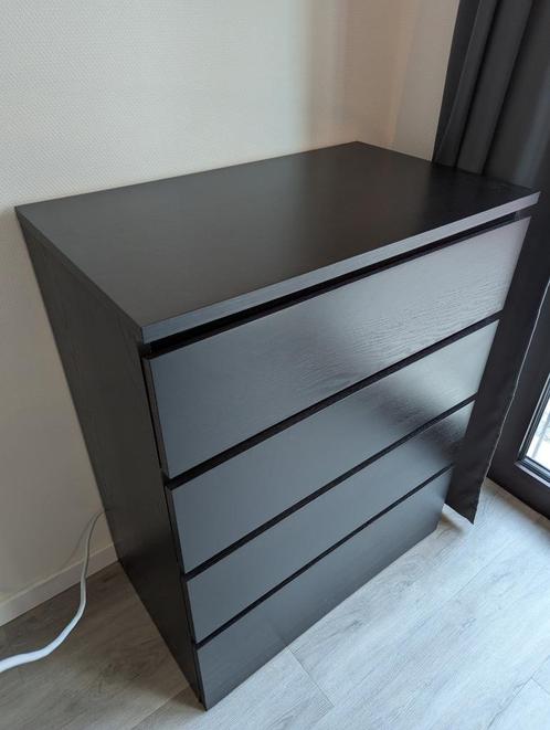 Ikea MALM black chest of drawers, Huis en Inrichting, Kasten | Ladekasten, Zo goed als nieuw, Minder dan 100 cm, 50 tot 100 cm