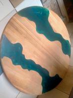 Tafelblad met blauw epoxy inleg, Gebruikt, Ophalen