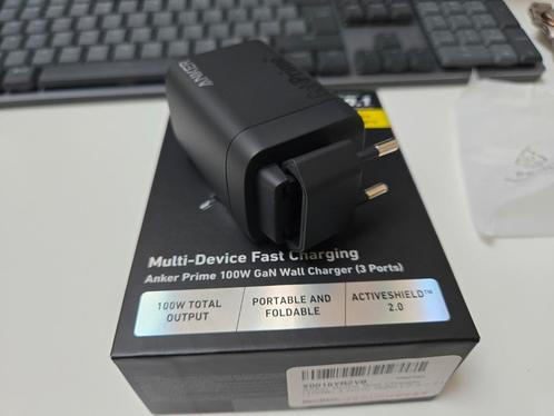 Anker A2343 GaN Oplader 100w, Telecommunicatie, Mobiele telefoons | Telefoon-opladers, Nieuw, Apple iPhone, Ophalen of Verzenden