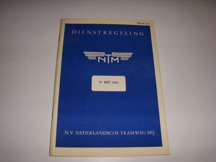 Dienstregeling N.T.M Nederlandsche Tramweg Mij mei 1962, Verzamelen, Spoorwegen en Tramwegen, Zo goed als nieuw, Tram, Boek of Tijdschrift