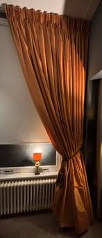 1 oranje taftzijde gevoerd gordijn, Ophalen of Verzenden, Zo goed als nieuw, 200 cm of meer