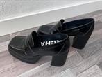 Lak, retro, hoge hak, plateau, maat 39, Zwart, Ophalen of Verzenden, Zo goed als nieuw, Schoenen met hoge hakken
