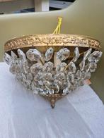 Vintage Kroonluchter met Kristallen, Ophalen of Verzenden, Gebruikt, Glas, Vintage