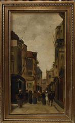 Schilderij Haagse winkelstraat Floris Arntzenius., Antiek en Kunst, Kunst | Schilderijen | Klassiek, Verzenden