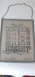 Nostalgische raamhanger cafe Americain Leidseplei Amsterdam, Antiek en Kunst, Curiosa en Brocante, Ophalen of Verzenden