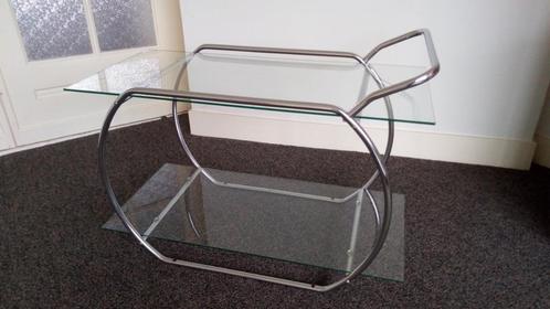 theetafeltje / theewagen, chroom, Art deco, jaren 20 / 30, Antiek en Kunst, Antiek | Meubels | Tafels, Ophalen of Verzenden