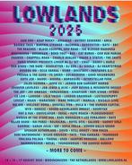 3x lowlands tickets te koop, Tickets en Kaartjes, Evenementen en Festivals, Drie personen of meer, Meerdaags