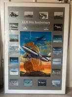 Vintage KLM poster in lijst - KLM 80 jaar, Ophalen, Rechthoekig Staand, Met lijst, Deurposter of groter