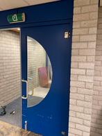 Dubbele hardhouten deuren met kozijn en beslag, Doe-het-zelf en Verbouw, Ophalen, Gebruikt, 120 cm of meer, Buitendeur