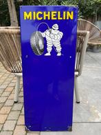 Origineel oud emaille reclame bord - Michelin bandenspanning, Ophalen of Verzenden, Gebruikt, Reclamebord