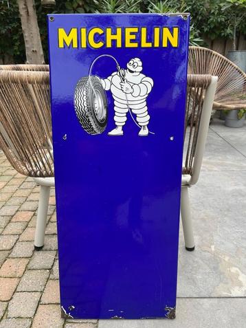 Origineel oud emaille reclame bord - Michelin bandenspanning beschikbaar voor biedingen