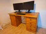 Massief grenenhouten Bureau met Lades en Kast, Huis en Inrichting, Ophalen, Gebruikt, Bureau