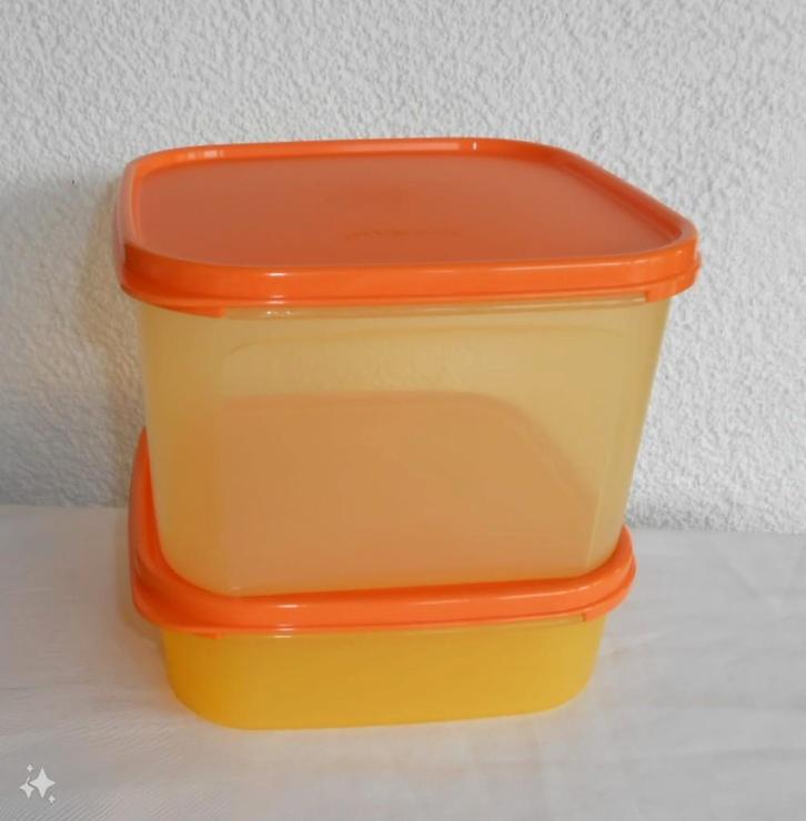 Tupperware Ruimtemaker 1,2L en 2,6L Geel/Oranje, Huis en Inrichting, Keuken | Tupperware, Zo goed als nieuw, Overige typen, Geel