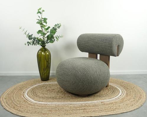 Norr11 Hippo Loungestoel ,design fauteuil, loungestoel groen, Huis en Inrichting, Fauteuils, Gebruikt, Hout, Stof, 50 tot 75 cm