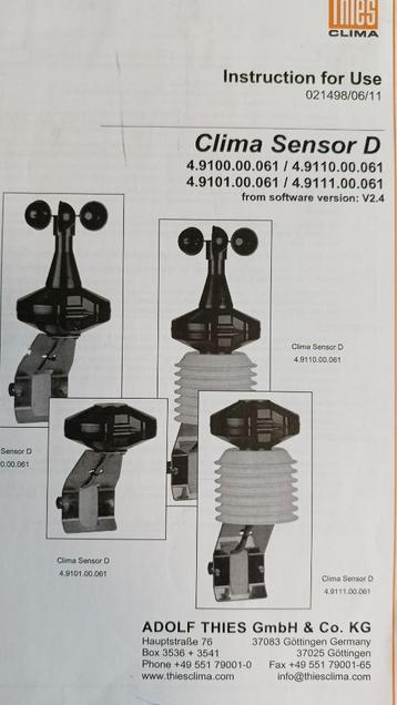 Thies Clima Sensor D 4.9110.00.061 – prof. weerstation beschikbaar voor biedingen