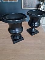 2x Massief metaal vazen vaas bloemenpotten, Overige materialen, Overige kleuren, Ophalen of Verzenden, Zo goed als nieuw