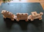 Houten blokkentrein, naturel, Kinderen en Baby's, Speelgoed | Houten speelgoed, Ophalen of Verzenden