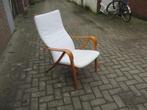 Vintage Zweedse fauteuil design Finse Simo Heikkilä, Minder dan 50 cm, Gebruikt, 75 tot 100 cm, Hout