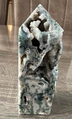 Mos agaat druzy obelisk punt, Ophalen of Verzenden, Mineraal