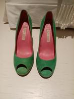 Groene Suede Peeptoe Pumps maat 37, Ophalen, Pumps, Nieuw, Groen