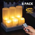 Oplaadbare LED kaarsen - met bewegende vlam - NIEUW, Nieuw, Minder dan 25 cm, Overige materialen, Ophalen of Verzenden
