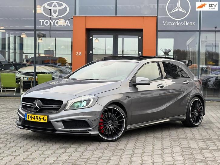 Mercedes-Benz A-klasse AMG 45 4MATIC|Pano|Harman/Kardon|Leer, Auto's, Mercedes-Benz, Bedrijf, Te koop, A-Klasse, 4x4, ABS, Airbags