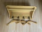 Eikenhouten Wandkapstok met 4 Knaapjes, Gebruikt, Minder dan 100 cm, Hout, Ophalen