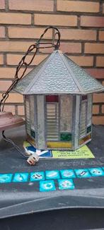 Glas en lood hanglamp zeker 100 jaar oud, Antiek en Kunst, Ophalen of Verzenden