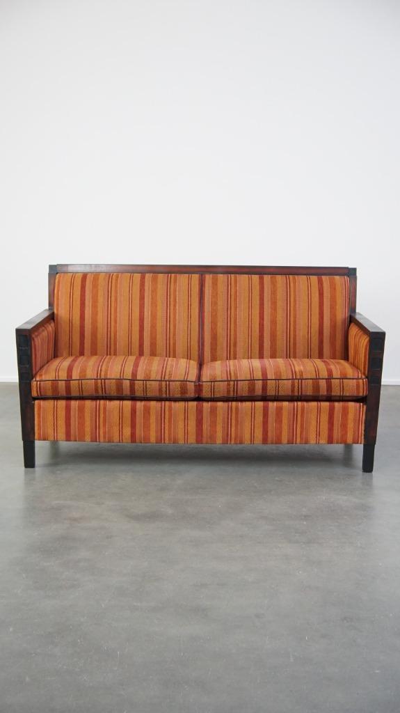 Art Deco design bank met mooie luxe kleuren, Huis en Inrichting, Banken | Bankstellen, Gebruikt, Rechte bank, Tweepersoons, 150 tot 200 cm