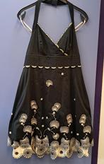 Karen Millen halter jurk zwart + ecru broderie mt 40 45674