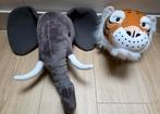 Dierenkoppen voor aan de muur, olifant en tijger., Kinderen en Baby's, Kinderkamer | Inrichting en Decoratie, Ophalen of Verzenden