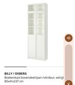 Ikea Billy Oxberg bovendelen vitrinekast 4 stuks, Huis en Inrichting, Ophalen, Nieuw, 50 tot 100 cm, Minder dan 100 cm