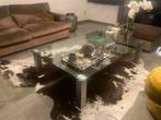 Grote glazen salontafel, Huis en Inrichting, Tafels | Salontafels, Gebruikt, 100 tot 150 cm, Ophalen of Verzenden, Glas
