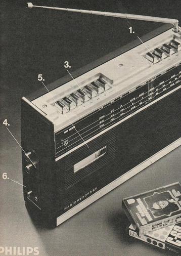 Retro reclame 1974 Philips radio cassetterecorder 522  beschikbaar voor biedingen