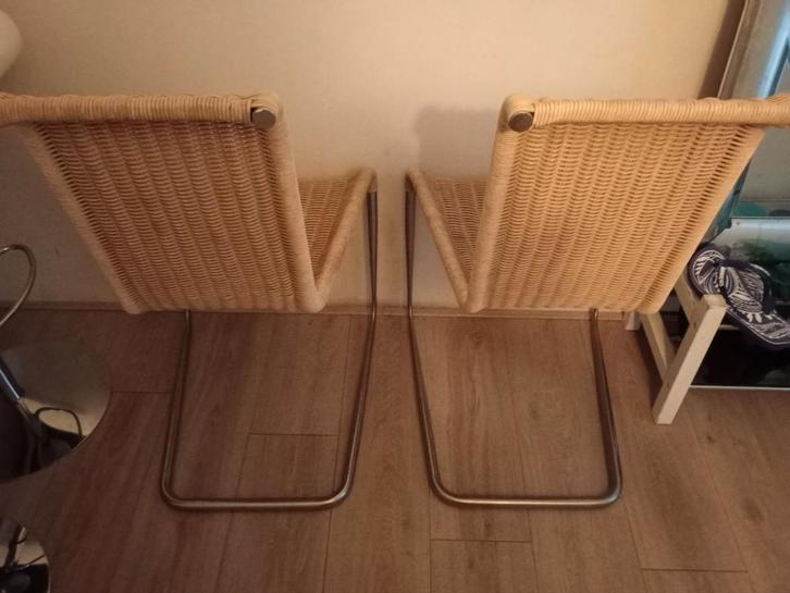 Rotan Stoelen Set - Twee Stuks, Huis en Inrichting, Stoelen, Gebruikt, Twee, Metaal, Riet of Rotan, Bruin, Ophalen of Verzenden