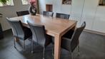 Oersterke eiken whitewash eettafel, Huis en Inrichting, Tafels | Eettafels, 50 tot 100 cm, 150 tot 200 cm, Gebruikt, Rechthoekig