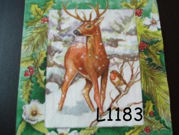 Servetten decoupage/bullet journal * hert & roodborst L1183 beschikbaar voor biedingen