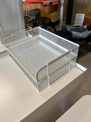 DRÖNJÖNS Brievenbakje, wit, prullemand, pennenbak. beschikbaar voor biedingen