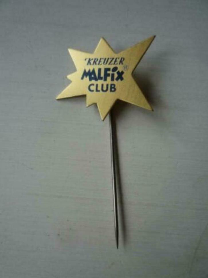 Kreuzer Malfix Club Goudkleurig Blikken Speldje Speld Blik, Verzamelen, Speldjes, Pins en Buttons, Zo goed als nieuw, Speldje of Pin