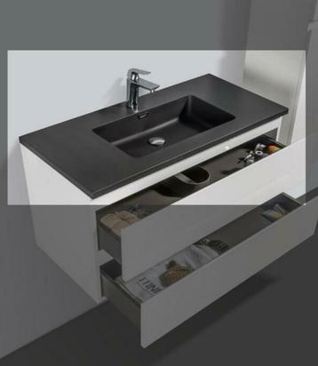 Wastafel met kraangat 1X Mat zwart premium luxe 100cm beschikbaar voor biedingen