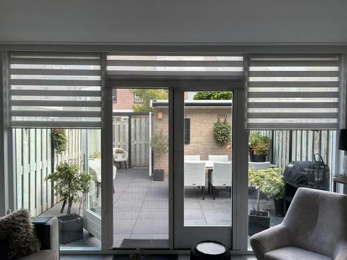 Witte duo rolgordijnen, Huis en Inrichting, Stoffering | Gordijnen en Lamellen, Gebruikt, 200 cm of meer, 100 tot 150 cm, Wit