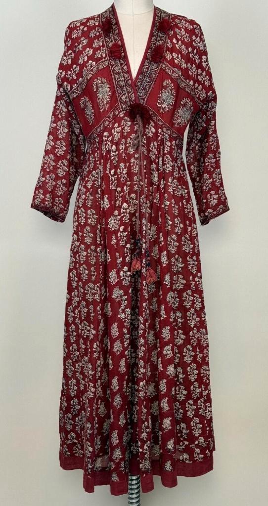 Vintage jaren '80 Rapsodia katoenen India midi-jurk, M, Kleding | Dames, Jurken, Nieuw, Maat 38/40 (M), Rood, Onder de knie, Verzenden