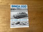 Simca 1100 Brochure - Verbijsterend Veelzijdig!, Ophalen of Verzenden, Gelezen