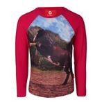 red horse paarden tshirt met lange mouwen roze, Dieren en Toebehoren, Paardrijkleding, Kinderen, Haarlemweg1, Ophalen of Verzenden