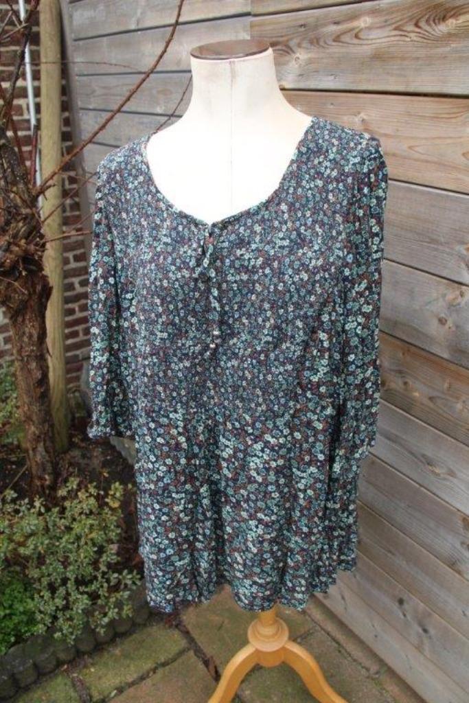 Tuniek blauw/ roest Ulla Popken mt 46/48 a-lijn Vaste prijs, Kleding | Dames, Blouses en Tunieken, Zo goed als nieuw, Maat 46/48 (XL) of groter