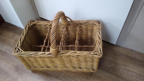 rieten wijnmand drank mand voor 8 flessen brocante echt oud, Huis en Inrichting, Woonaccessoires | Wijnrekken, Gebruikt, Minder dan 50 cm