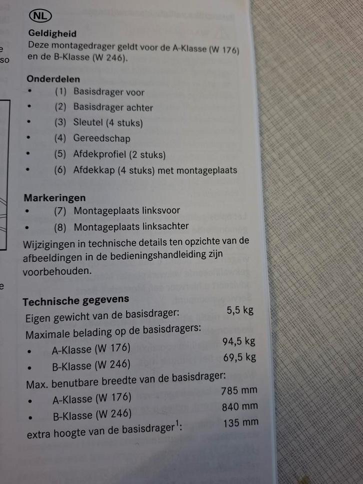 Thule Dakdragers Mercedes A/B Klasse (Nieuw), Auto diversen, Dakdragers, Nieuw, Ophalen of Verzenden