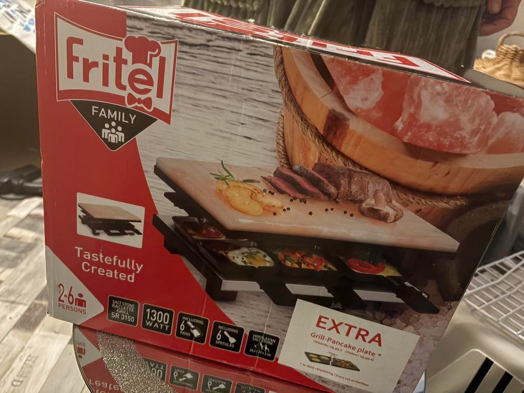 Fritel zoutsteen grill/gourmetset NIEUW, Ophalen, Nieuw, 4 t/m 7 personen