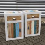 Maatwerk nachtkastjes sloophout circulair scrapwood upcycle, Ophalen, Nieuw, 55 tot 70 cm, 45 tot 65 cm
