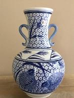 Aparte Japanse blauw/witte vintage vaas decor patrijzen, Antiek en Kunst, Verzenden